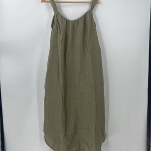 Old Navy light army, green long cotton 2 pockets sundress